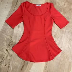 Orange Jersey Knit Top